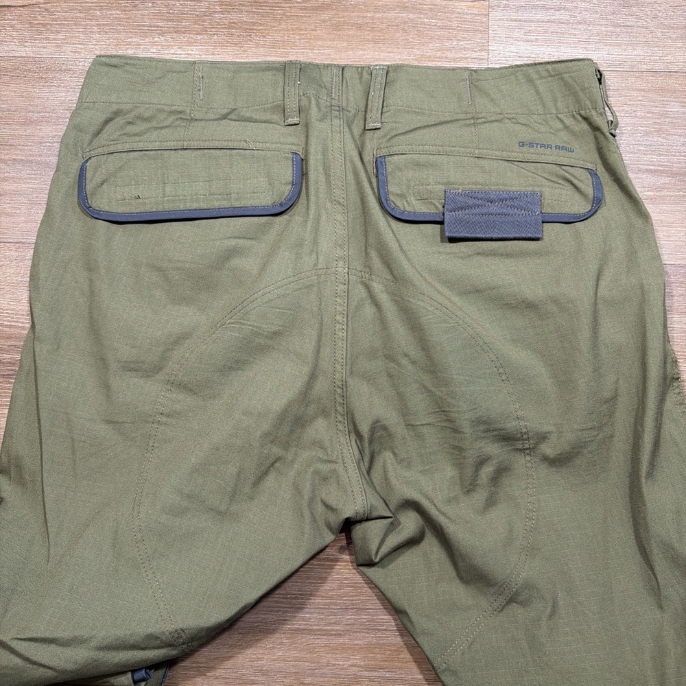 G-Star Raw 3D Straight Tapered Cargo Ripstop Pants Men's 34 x 30 Olive & Gray - Picture 11 of 11